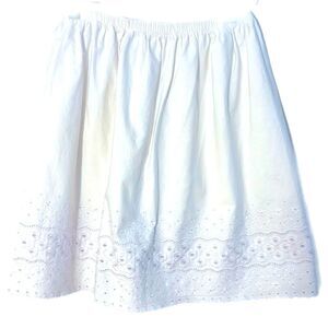 Hanna Andersson White Eyelet Embroidered A-Line Skirt Girls 8.